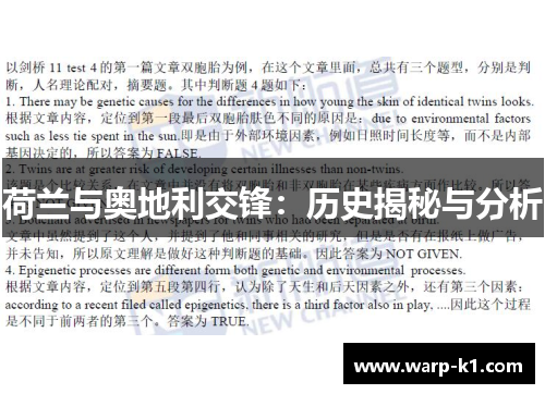 荷兰与奥地利交锋：历史揭秘与分析