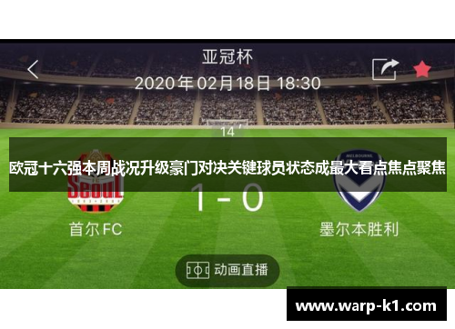 欧冠十六强本周战况升级豪门对决关键球员状态成最大看点焦点聚焦